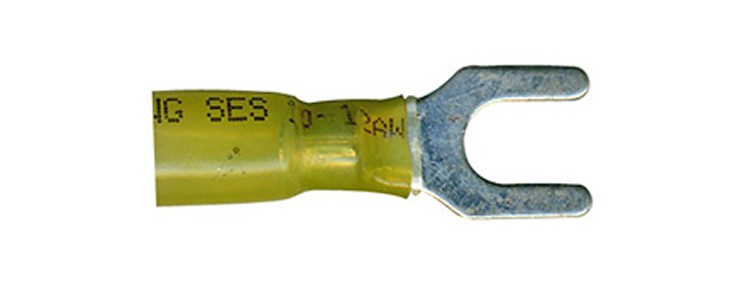 <ul><li>MasterLink&reg; Seal Crimp spade terminals offer a premium "crimp and seal" solution featuring a brazed seam barrel that allows for a secure crimp on any side without opening. Engineered with translucent, adhesive-lined polyolefin tubing, these terminals conform to automotive manufacturer specifications and create a permanent, moisture-proof seal. The tubing is color-coded and imprinted with the wire gauge for easy identification, meeting MIL-I-23053/4 standards. UL Listed and rated for 600V at temperatures up to 221°F (105°C), these terminals provide maximum durability and electrical integrity for high-quality wiring repairs.</li></ul>|